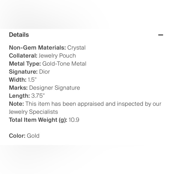 Dior Crystal Ear Climber / Cuff - Picture 9 of 9